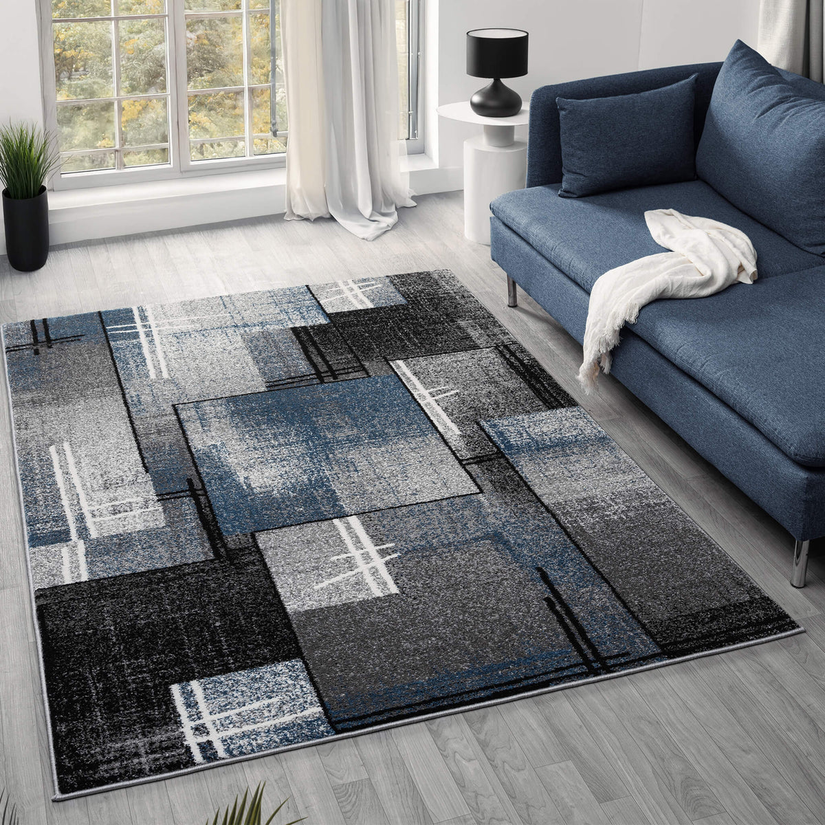 Slate 768 Blue Contemporary Rug