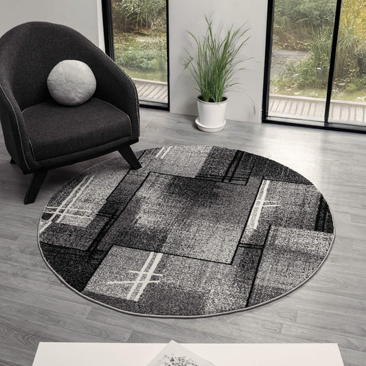 Slate 768 Grey Contemporary Round Rug