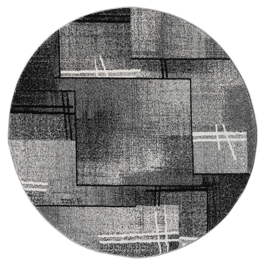 Slate 768 Grey Contemporary Round Rug