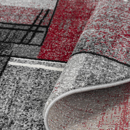 Slate 768 Red Contemporary Round Rug