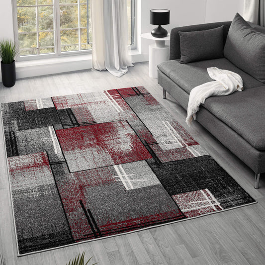 Slate 768 Red Contemporary Rug