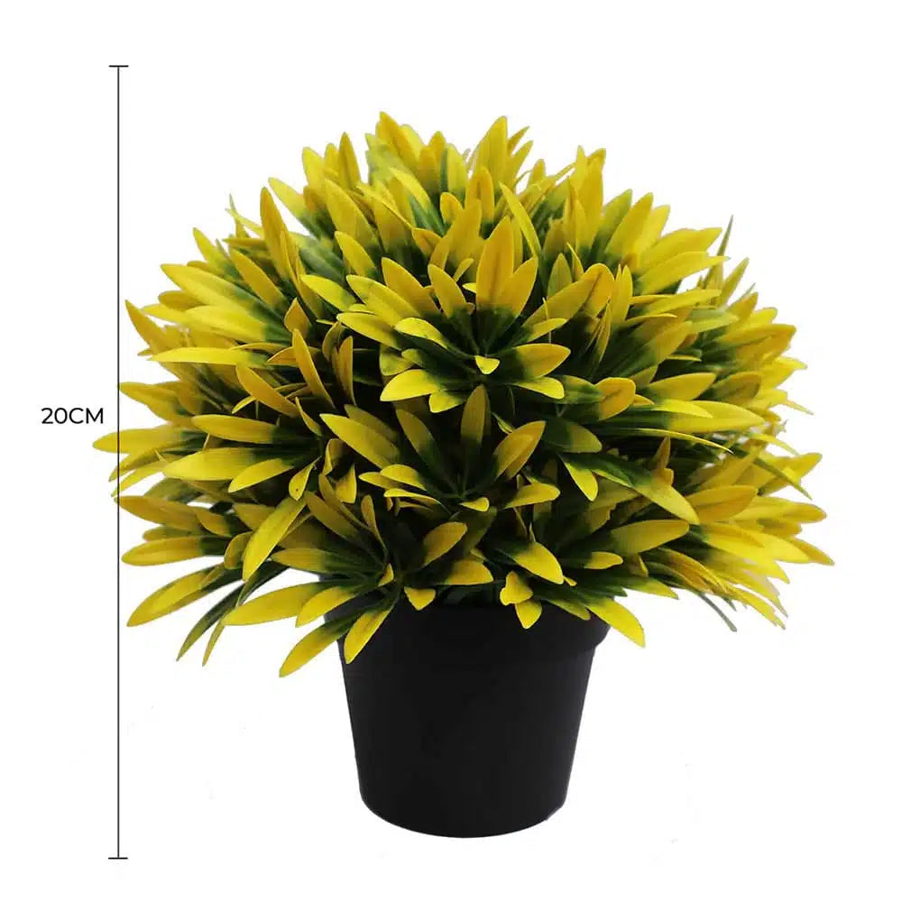 Small Potted Artificial Decorative Yellow Lily Plant UV Resistant 20cm - Image 2