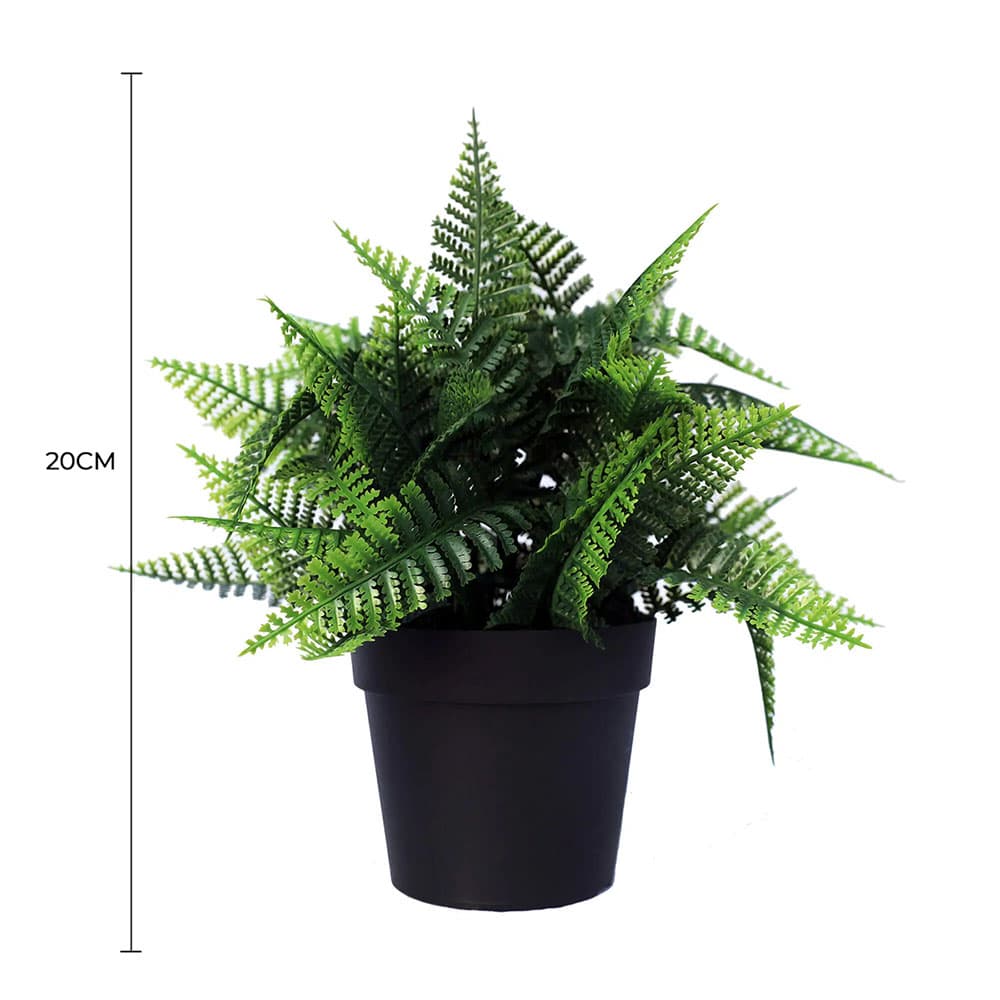 Small Potted Artificial Persa Boston Fern Plant UV Resistant 20cm - Image 2