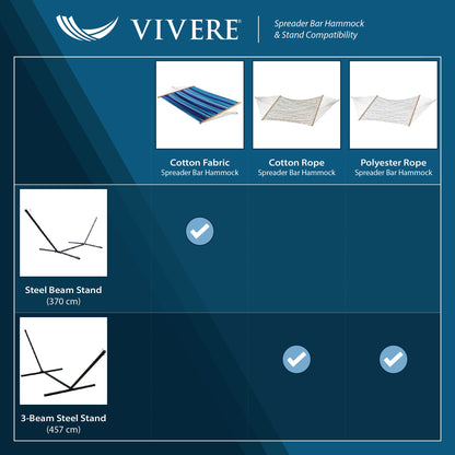 Vivere Polyester Rope Spreader Bar Hammock - White