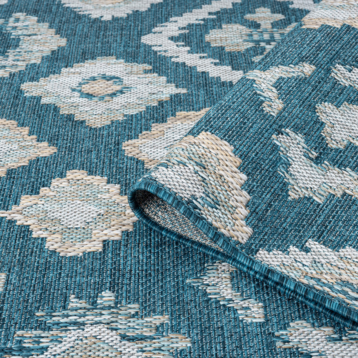 Terrace 551 Turquoise Indoor Outdoor Modern Rug