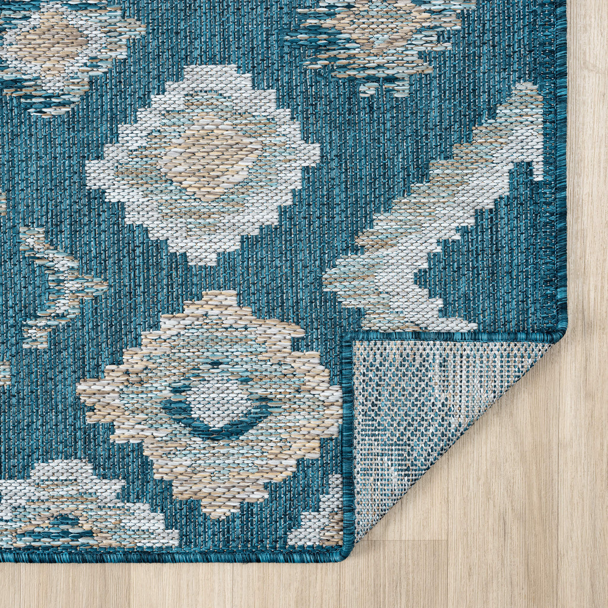 Terrace 551 Turquoise Indoor Outdoor Modern Rug