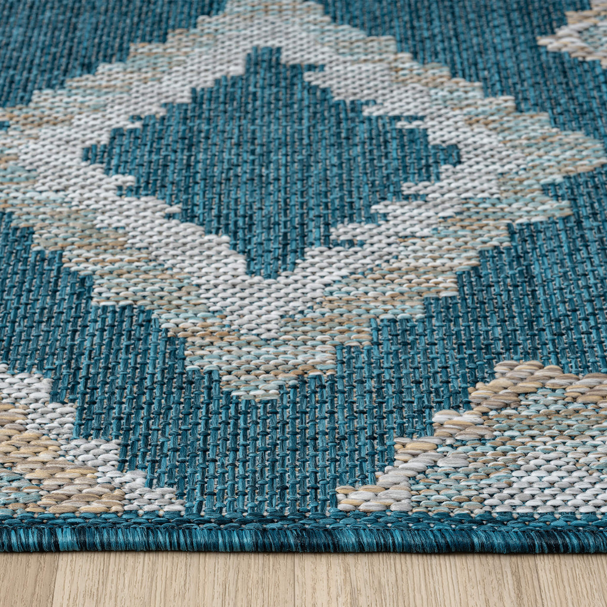 Terrace 551 Turquoise Indoor Outdoor Modern Rug
