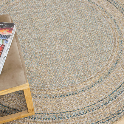 Terrace 553 Olive Indoor Outdoor Modern Round Rug
