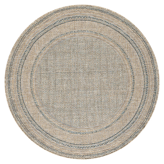 Terrace 553 Olive Indoor Outdoor Modern Round Rug