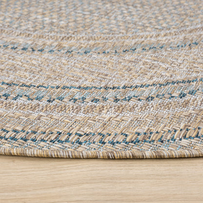 Terrace 553 Olive Indoor Outdoor Modern Round Rug