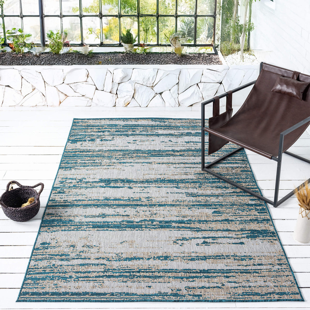 Terrace 559 Indigo Indoor Outdoor Modern Rug