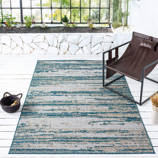 Terrace 559 Indigo Indoor Outdoor Modern Rug