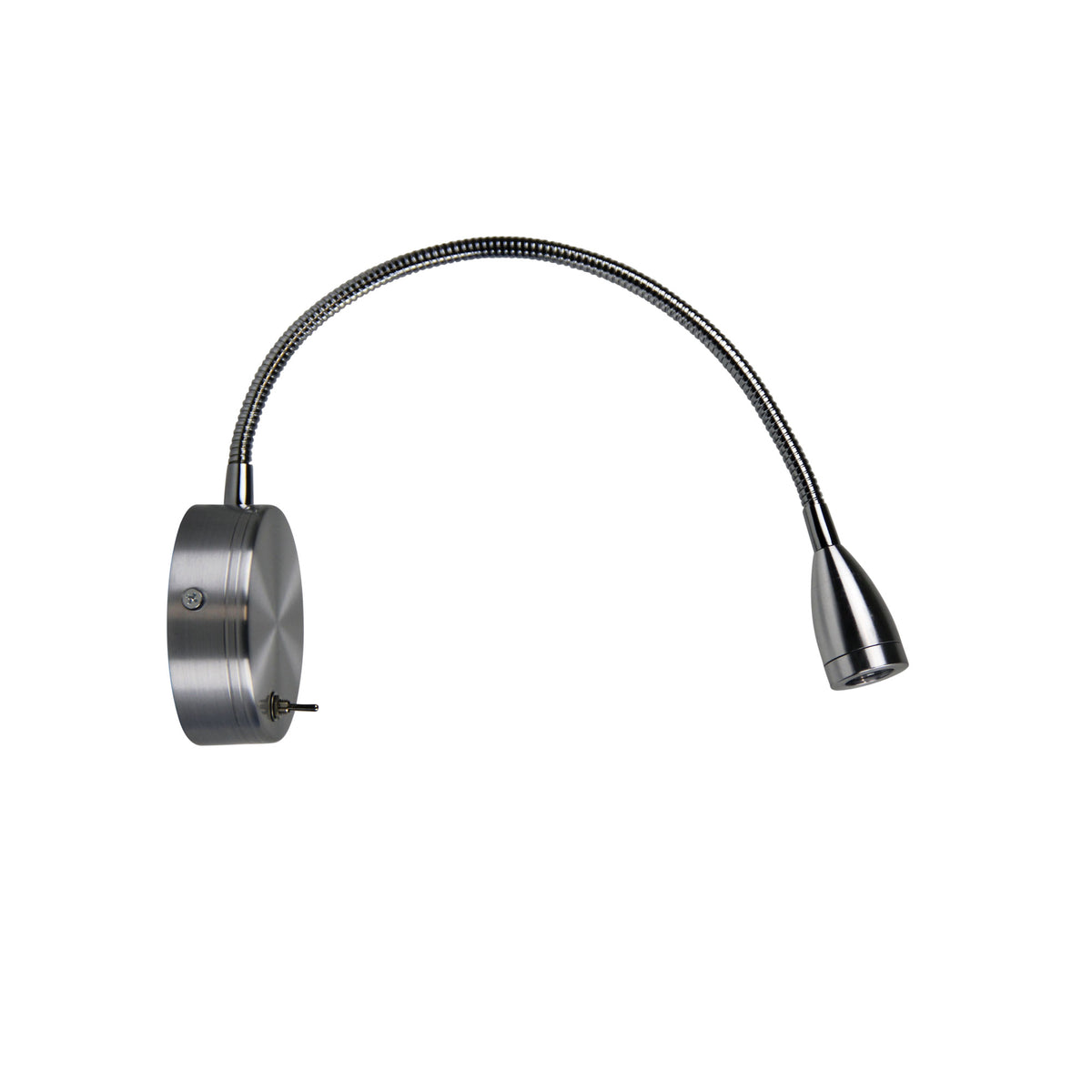 3W LED Switched Flexible Wall Light 30cm - Flexi Brushed Aluminium