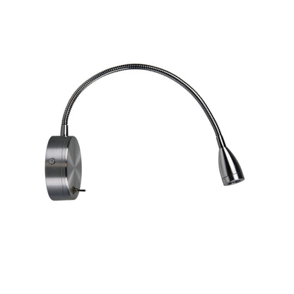 3W LED Switched Flexible Wall Light 30cm - Flexi Brushed Aluminium
