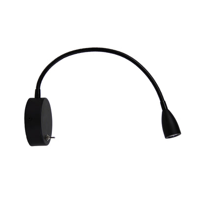 3W LED Switched Flexible Wall Light 30cm - Flexi Black