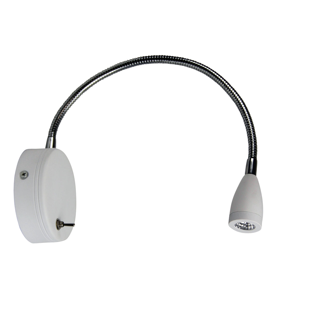 3W LED Switched Flexible Wall Light 30cm - Flexi White
