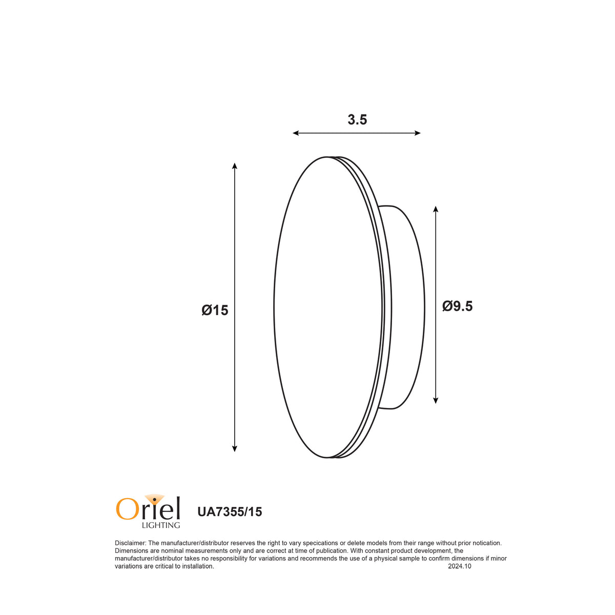 IP65 Wall Mounted Disk Light - Circo.15 Black