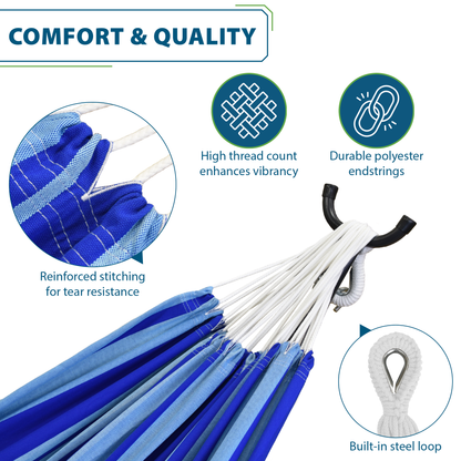 Vivere Brazilian Style Cotton Hammock - Island Breeze