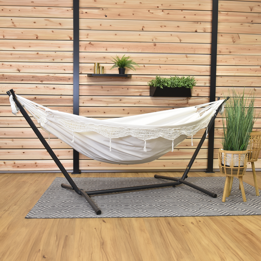 Vivere Universal Replacement Cotton Hammock - Natural with Fringe