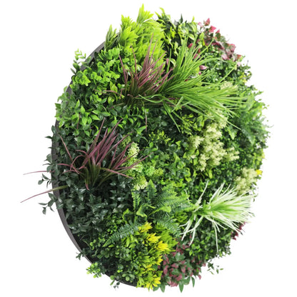 Slimline Artificial Green Wall Disc Art 100cm Colour Fresh UV Resistant (White) - Image 3