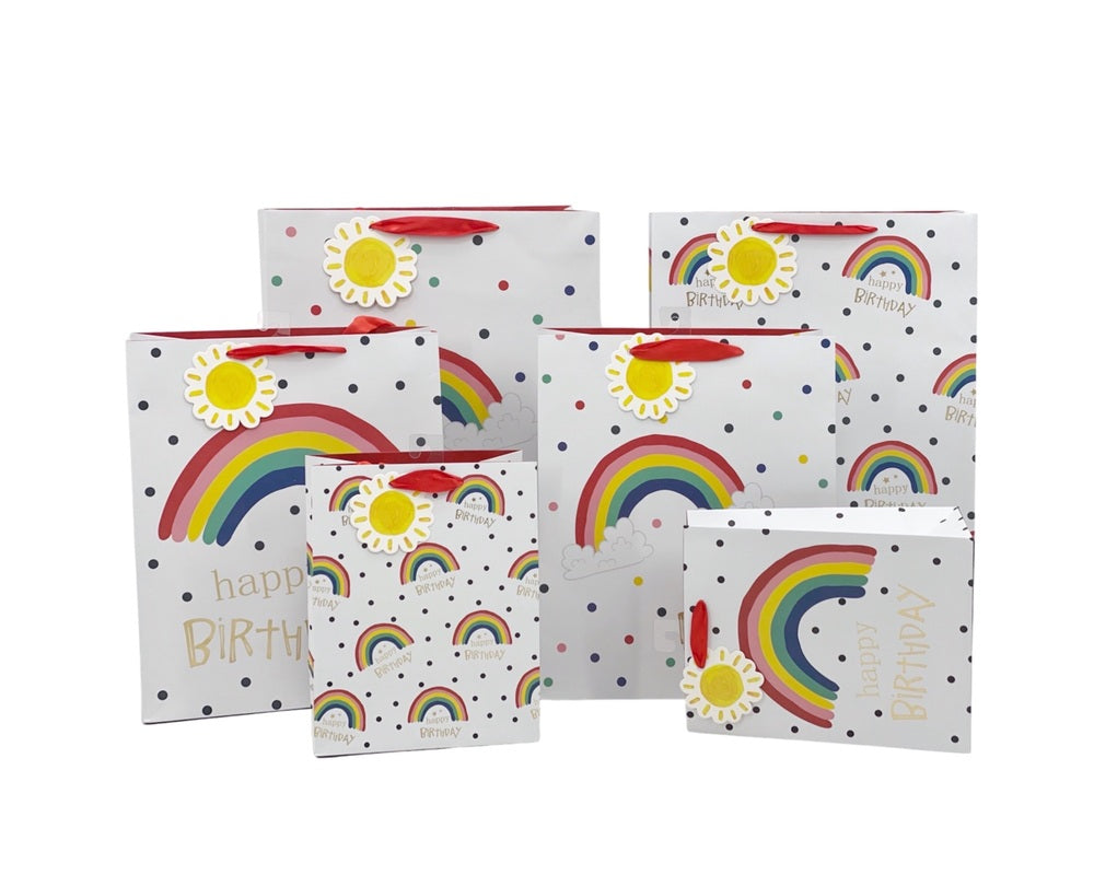 bulk 24 Medium Foiled Rainbow Gift Bag3cm
