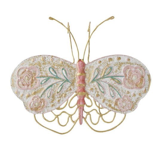 Butterfly Wall Art Pink White 21cm