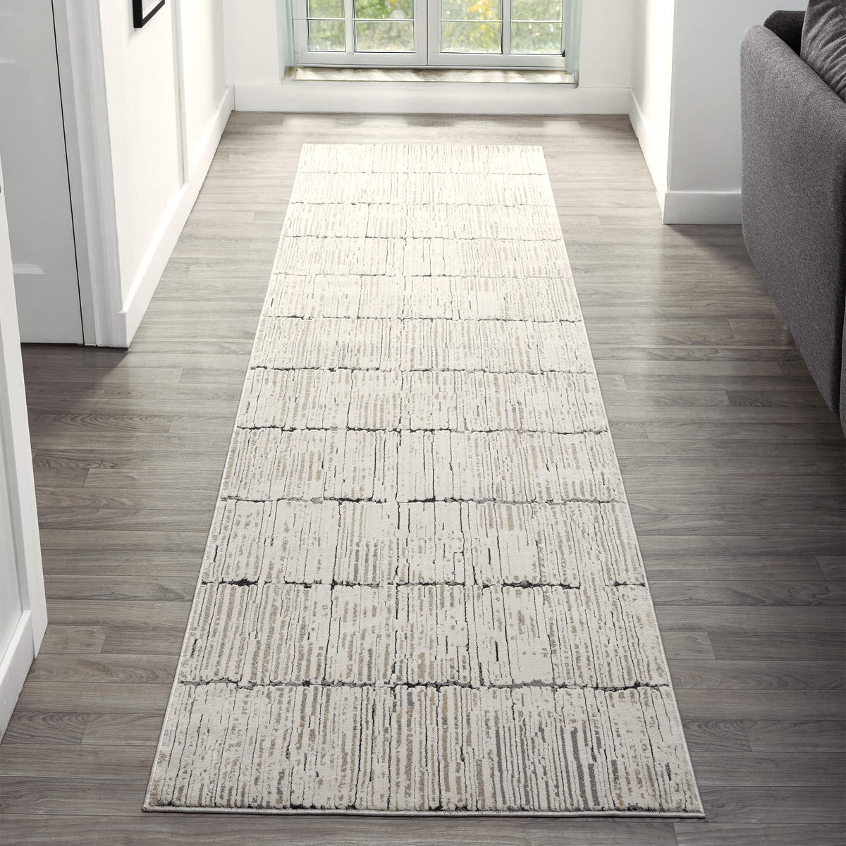 Weston 733 Stone Contemporary Hallway Runner