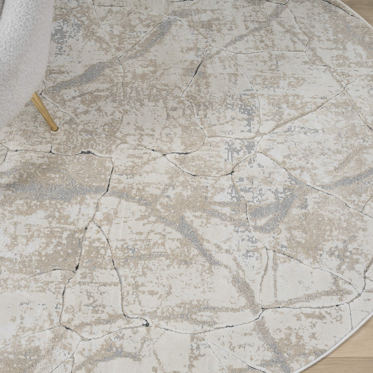 Weston 734 Pebble Contemporary Round Rug
