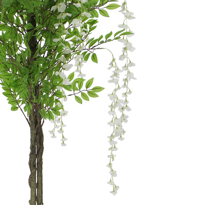 Flowering Artificial Wisteria with White Flowers 180cm - Image 5