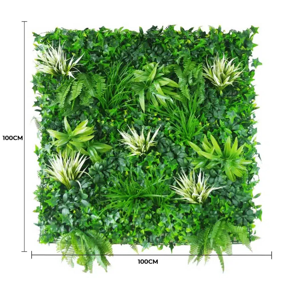 White Grassy Greenery Vertical Garden / Green Wall UV Resistant 100cm x 100cm - Image 2