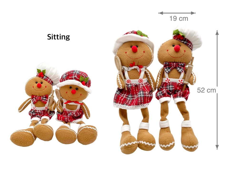 bulk 6 Xmas Plush Sitting Ginger Bread 52cm