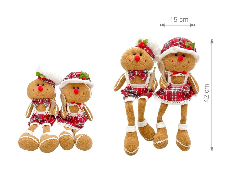 bulk 8 Xmas Plush Sitting Ginger Bread 42cm