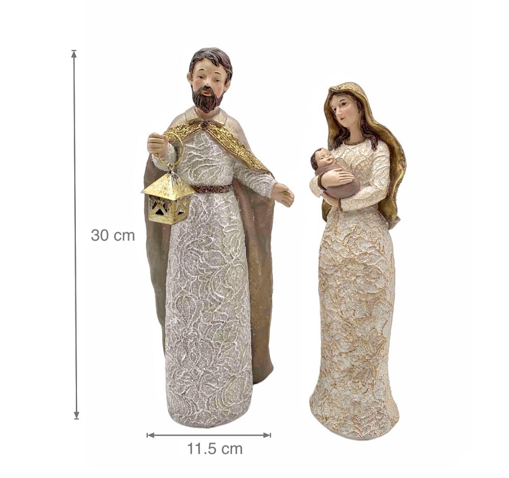 bulk 4 Xmas White Nativity Deco 30cm