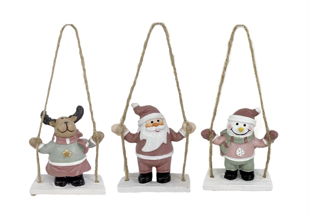 bulk 24 Xmas Hanging Swing Deco 13cm
