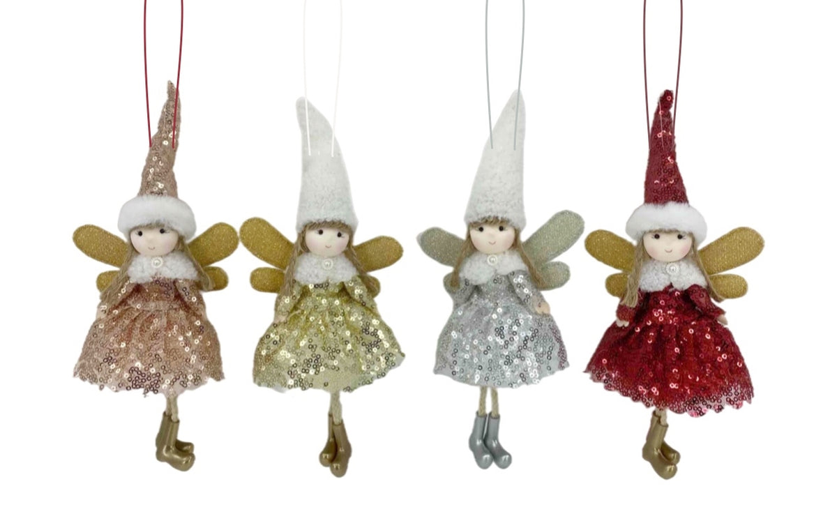 bulk 24 Xmas Hanging Fairy Deco 25.5cm 25cm