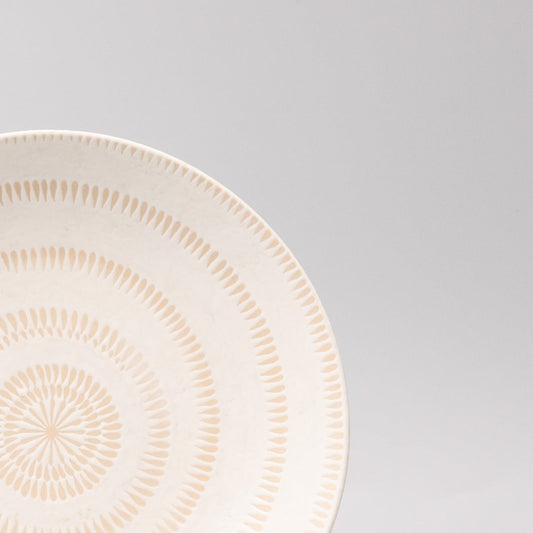 Bowl Open Shallow 23cm Ivory Spiral Glaze - Image 2