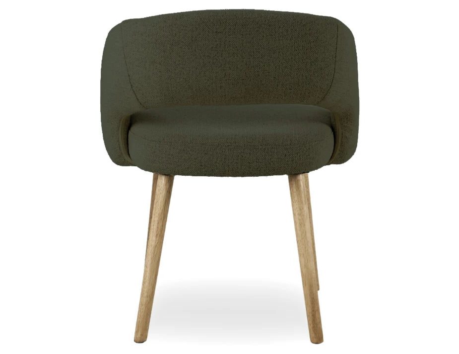 Akito Dining Chair - Natural - Hunter Green Fabric