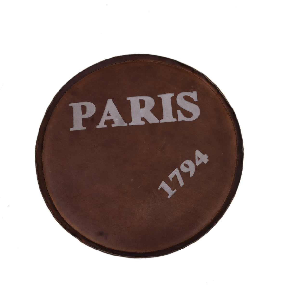 Alistair Cast Iron Wind Up Stool Leather Top 51cm
