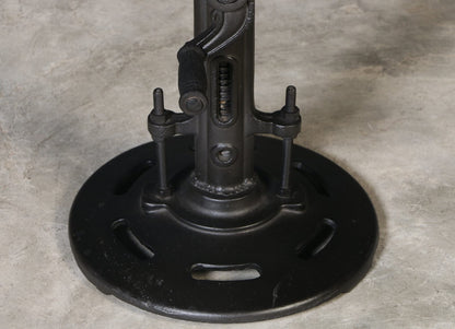 Alistair Cast Iron Wind Up Stool Leather Top 51cm