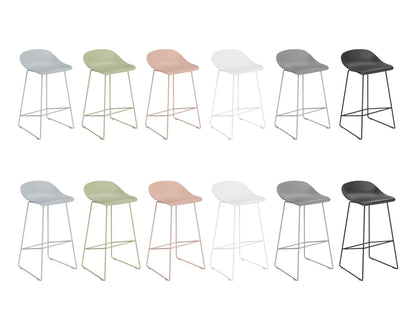 Pop Stool - Silver Grey Frame and Shell Seat