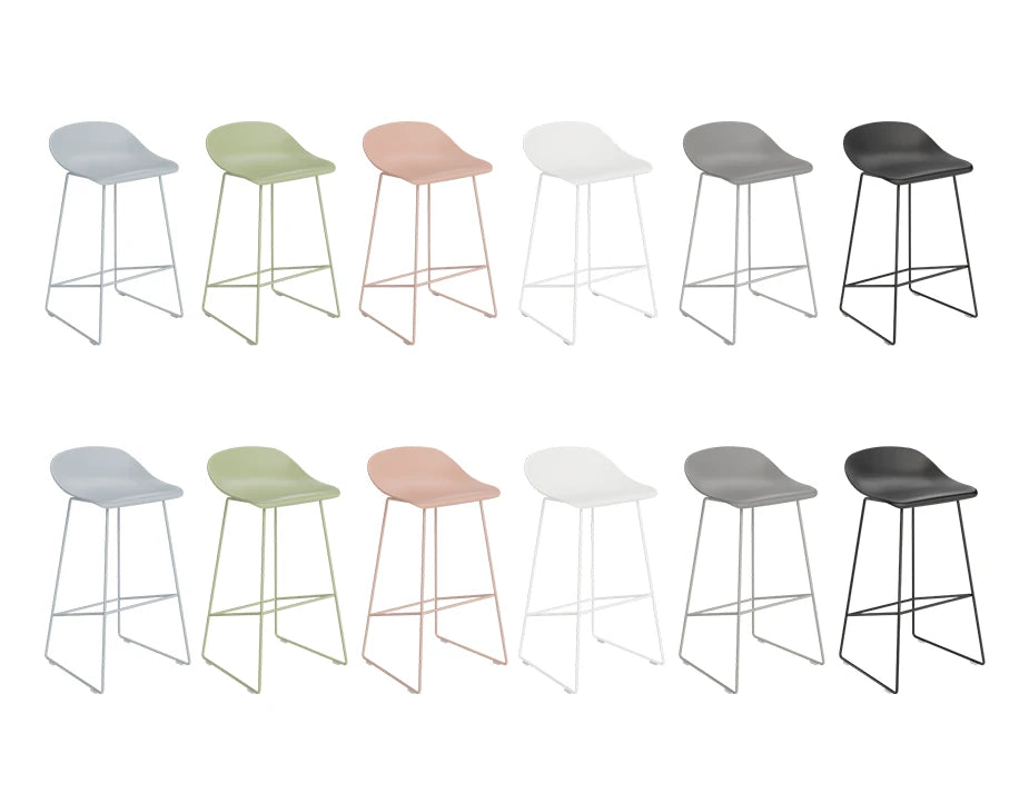 Pop Stool - Dusty Green Frame and Shell Seat