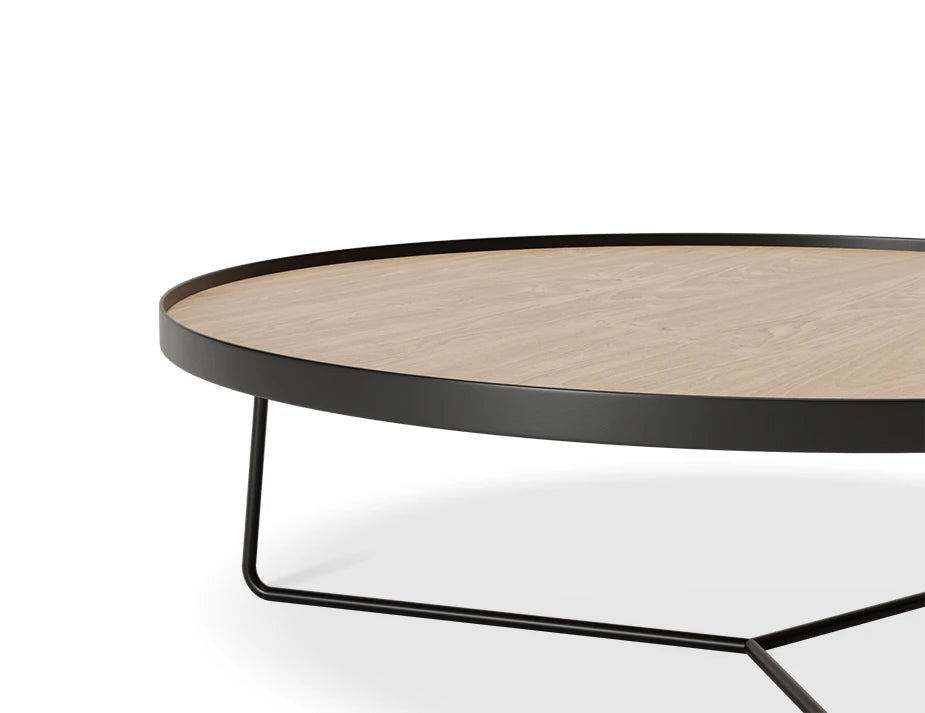 Alora Coffee Table - Black - Oak - Large