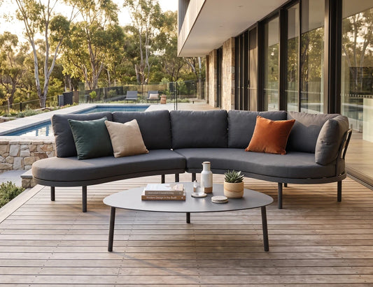Aluna Sofa Left End Open - Charcoal - Outdoor