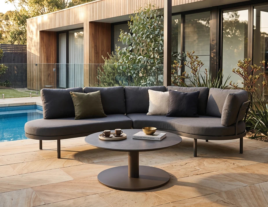 Aluna Sofa Left End Open - Charcoal - Outdoor