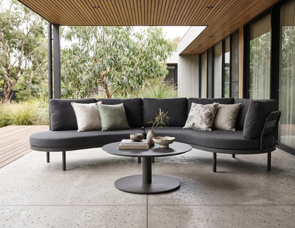 Loma Coffee Table Charcoal 90cm - Outdoor - Basalt Ceramic Top