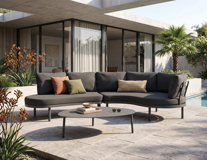 Aluna Sofa Left End Open - Charcoal - Outdoor