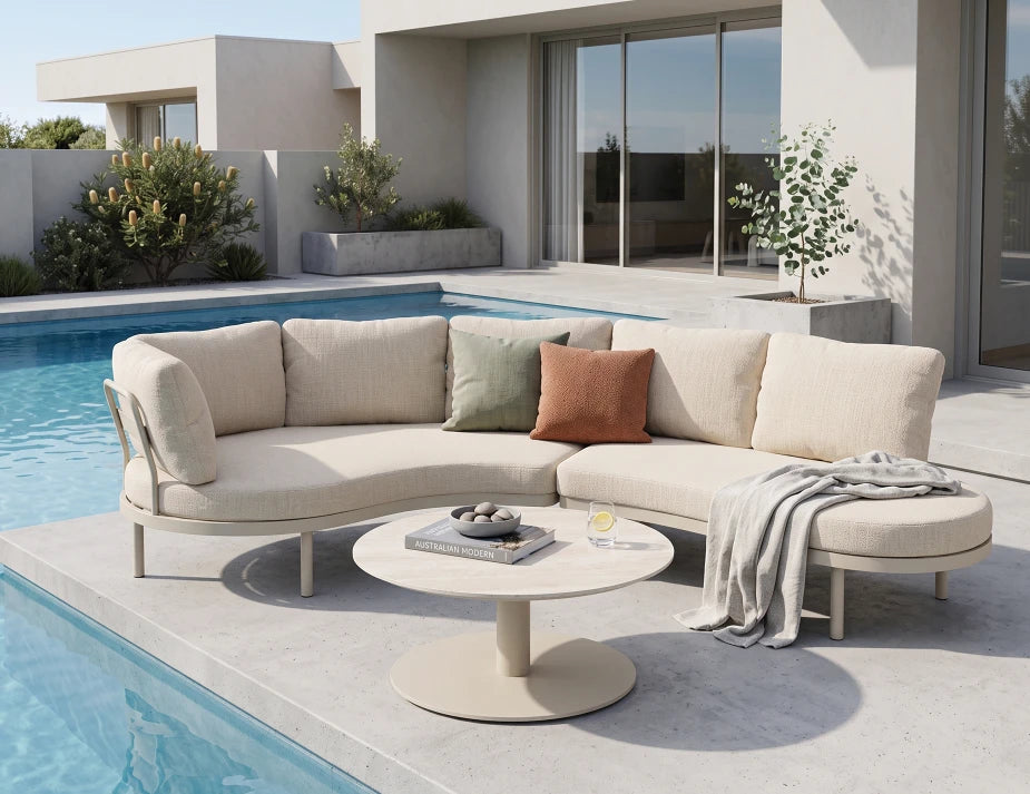 Aluna Sofa Right End Open - Latte - Outdoor