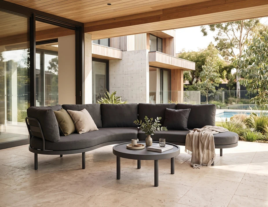 Aluna Sofa Right End Open - Charcoal - Outdoor