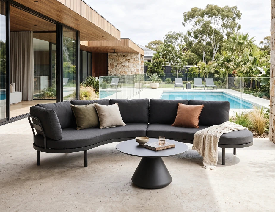 Aluna Sofa Right End Open - Charcoal - Outdoor