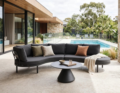 Aluna Sofa Right End Open - Charcoal - Outdoor